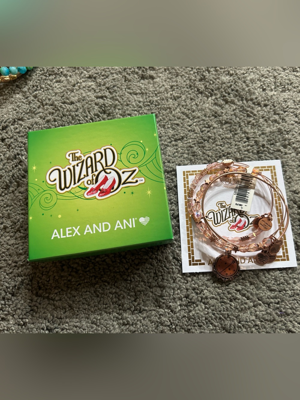 Alex and Ani Rose Gold and Pink Wizard of Oz Charm Bracelet Set